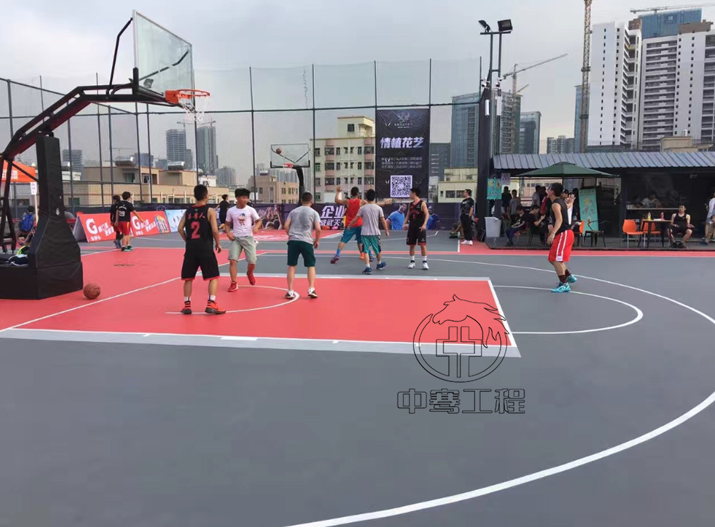 硅PU篮球场建设